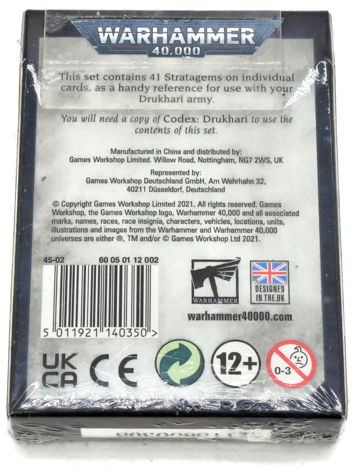 DRUKHARI Drukhari Datacard New #1 Warhammer 40K Canada only