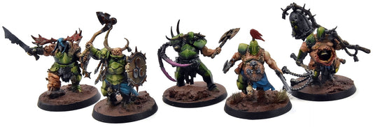 MAGGOTKIN OF NURGLE 5 Putrid Blightkings #1 WELL PAINTED Sigmar