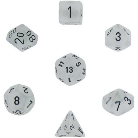 Chessex Frosted 7-Die Set Clear / Black