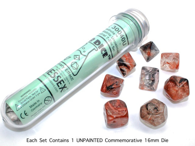 Nebula 7-Die Set Copper Matrix Unpainted Luminary Chessex Dice (CHX30040U)
