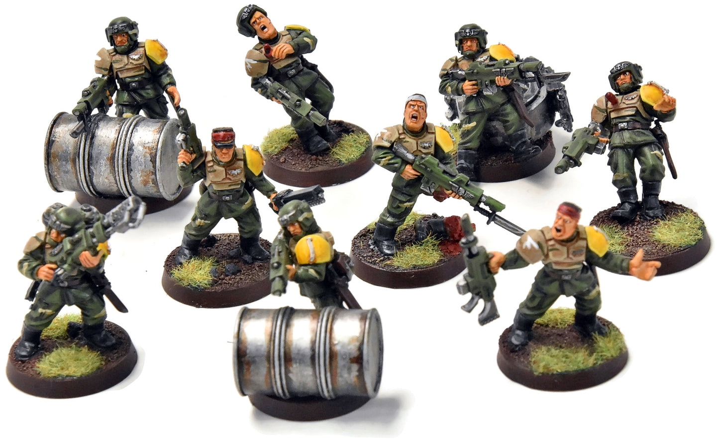 ASTRA MILITARUM 9 Cadian Shock Troops #7 WELL PAINTED Warhammer 40K