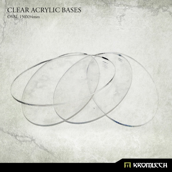 Clear Acrylic Bases - Oval 150x94mm (4)