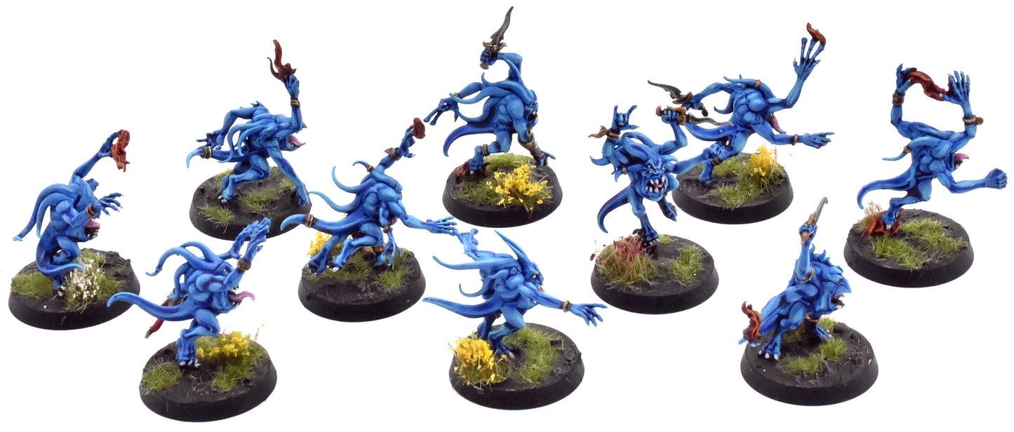 DISCIPLES OF TZEENTCH 10 Blue Horrors #1 COMMISSION PRO PAINTED Warhammer Sigmar 0133