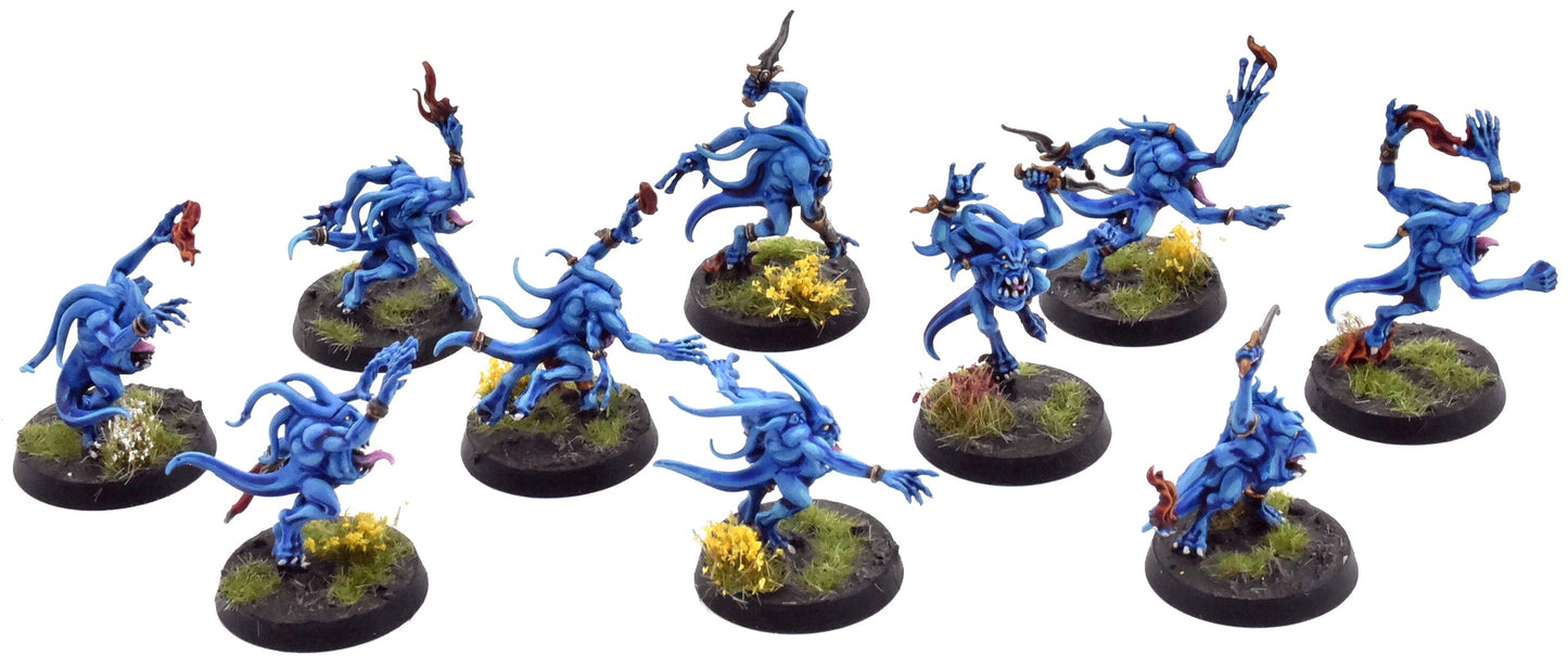 DISCIPLES OF TZEENTCH 10 Blue Horrors #1 PRO PAINTED Warhammer Sigmar
