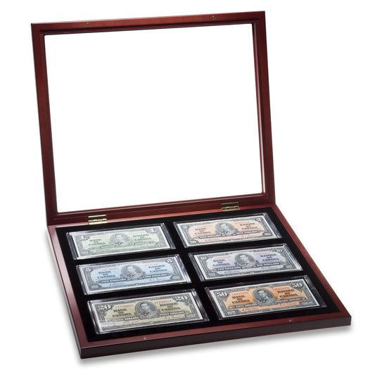 Showcase For 6 Banknotes Including Capsules