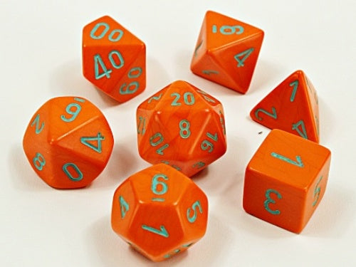 Heavy 7-Die Set Orange / Turquoise Chessex Dice (CHX30038)