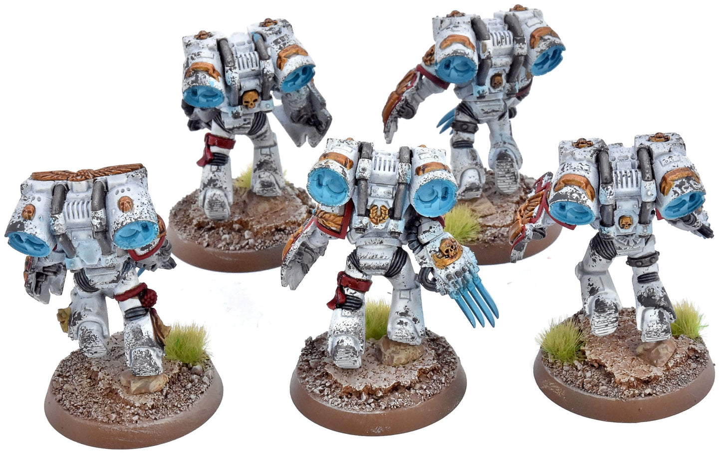 SPACE MARINES 5 Vanguard Veteran Squad #4 WELL PAINTED 40K White Scars