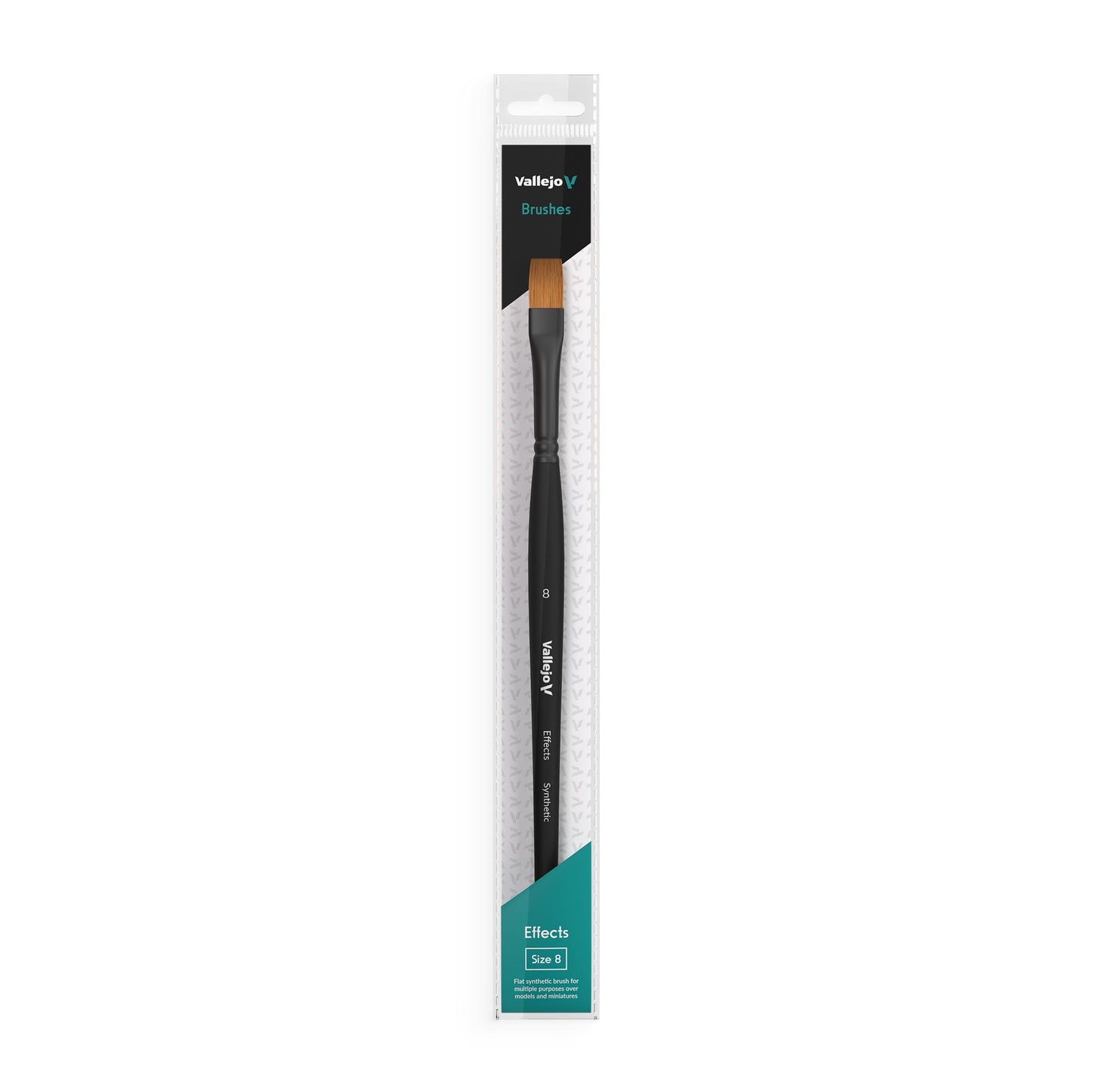 Vallejo - Flat Rectangular Synthetic Brush No. 8 (VAL-B04008)