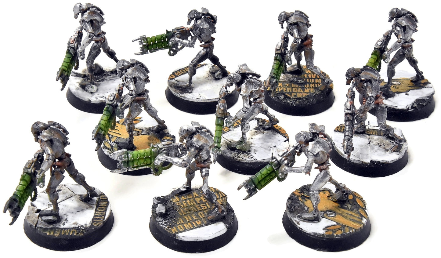 NECRONS 10 Necron Warriors #1 WELL PAINTED Warhammer 40K 4932