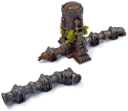 WARHAMMER 40K Sector Mechanicus Scenery Terrain Conduits Pipes #2 WELL PAINTED