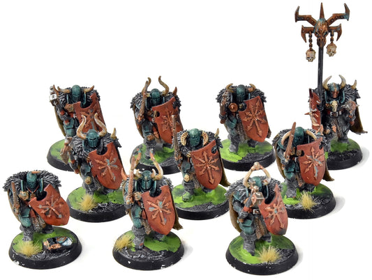 SLAVES TO DARKNESS 10 Chaos Warrior Regiment #2 Sigmar WELL PAINTED