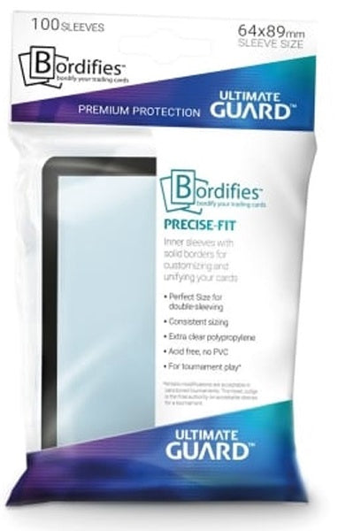 Ultimate Guard Sleeves Precise Fit Bordifies Black 100Ct