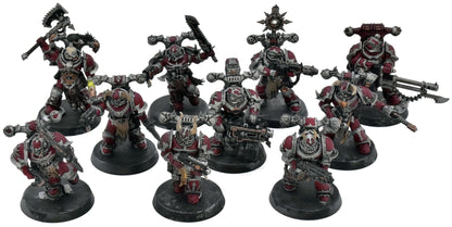 CHAOS SPACE MARINES 10 Legionaries #1 WELL PAINTED Warhammer 40K
