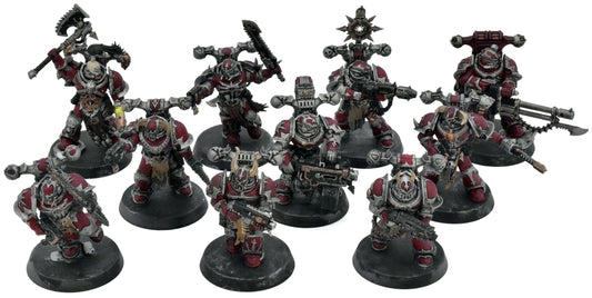 CHAOS SPACE MARINES 10 Legionaries #1 WELL PAINTED Warhammer 40K
