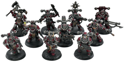 CHAOS SPACE MARINES 10 Legionaries #1 WELL PAINTED Warhammer 40K