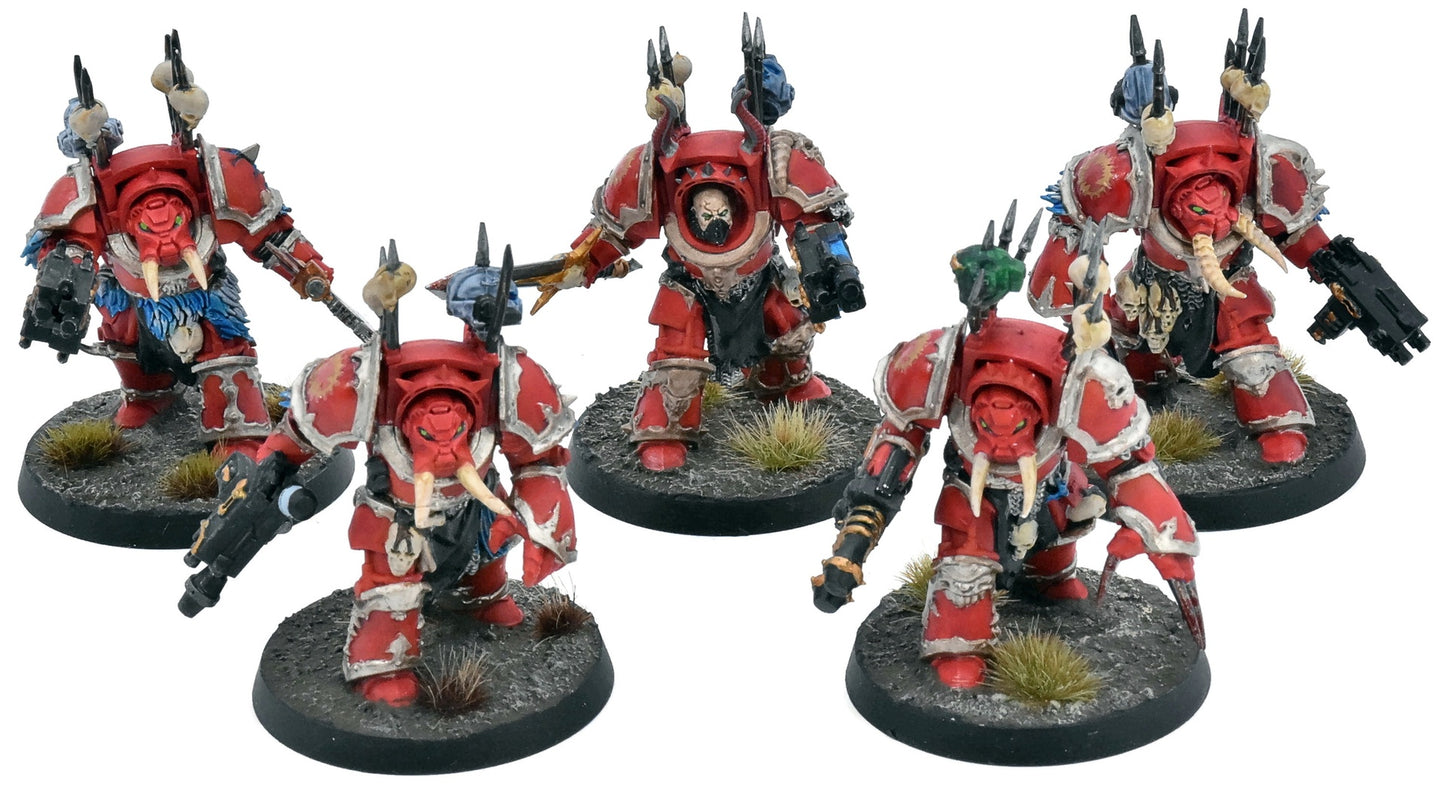 CHAOS SPACE MARINES 5 Chaos Terminators Squad #1 WELL PAINTED 40K
