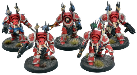 CHAOS SPACE MARINES 5 Chaos Terminators Squad #1 WELL PAINTED 40K