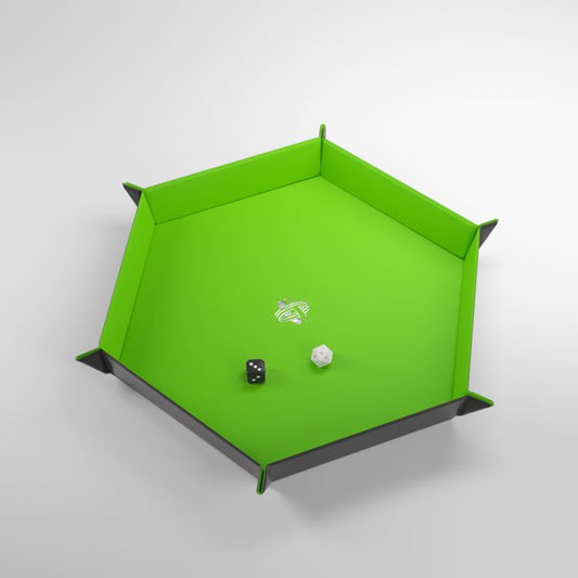 Magnetic Dice Tray - Hexagonal - Black / Green