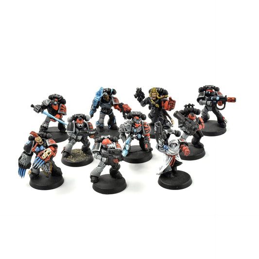SPACE MARINES 10 Marines Converted #3 WELL PAINTED METAL Warhammer 40K