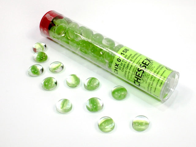 Glass Stones Green Catseye Qty 20+ 5.5 inches Tube Chessex (CHX01158)