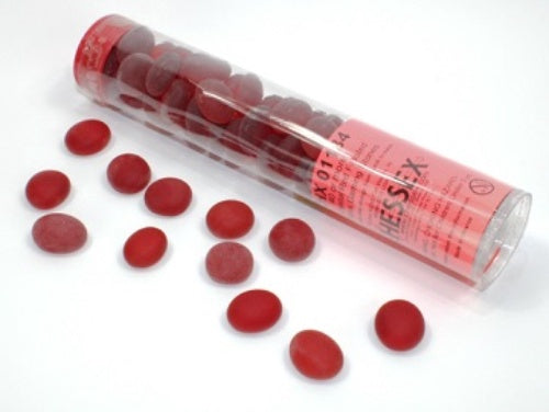 Glass Stones Crystal Frosted Red Qty 40 5.5 inches Tube Chessex (CHX01184)