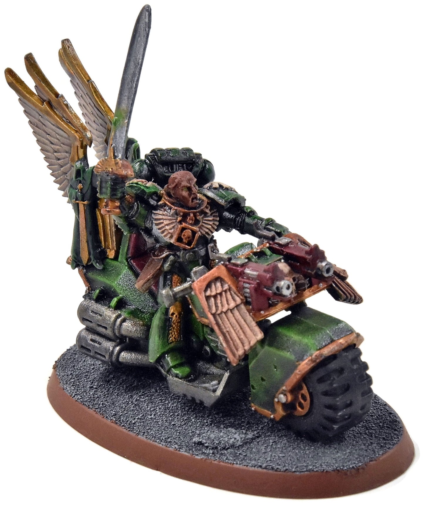 DARK ANGELS Captain On Bike #1 WELL PAINTED METAL Warhammer 40K