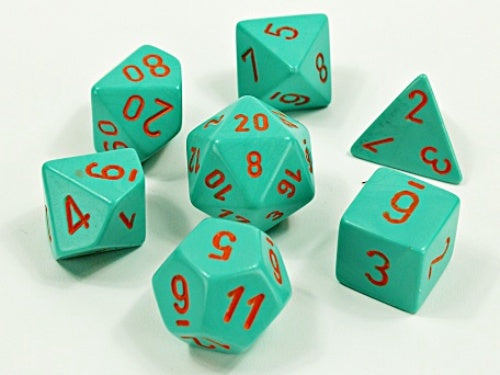 Heavy 7-Die Set Turquoise / Orange Chessex Dice (CHX30039)