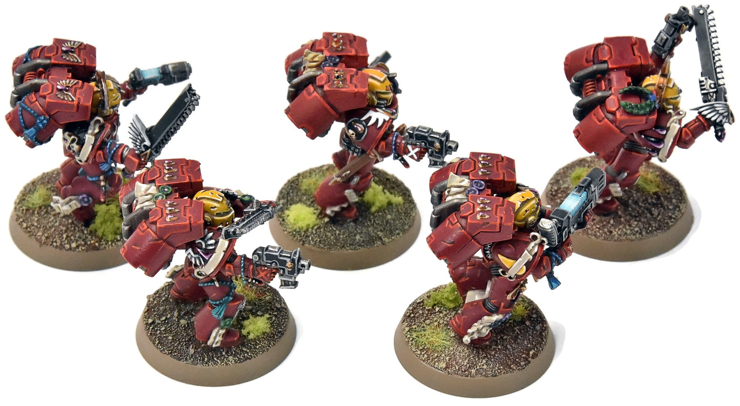 BLOOD ANGELS 5 Vanguard Veteran Squad #15 PRO PAINTED Warhammer 40K