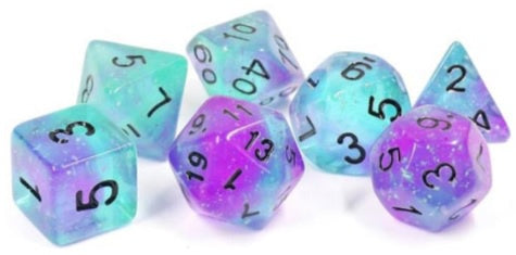 Sirius Dice Glow-in-the-dark Peacock Glowworm 7-die Set