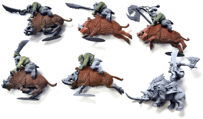 ORCS AND GOBLINS 6 Boar boyz #1 FANTASY with big boss Boar