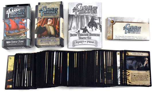 GAMES OF THRONES Card Game Lot Starter Set Iron Throne + 2 Chapter Pack