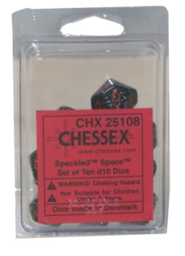 Speckled 10 * D10 Space Chessex Dice (CHX25108)