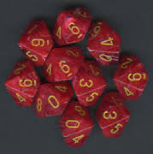 Vortex 10 * D10 Red / Yellow Chessex Dice (CHX27244*)