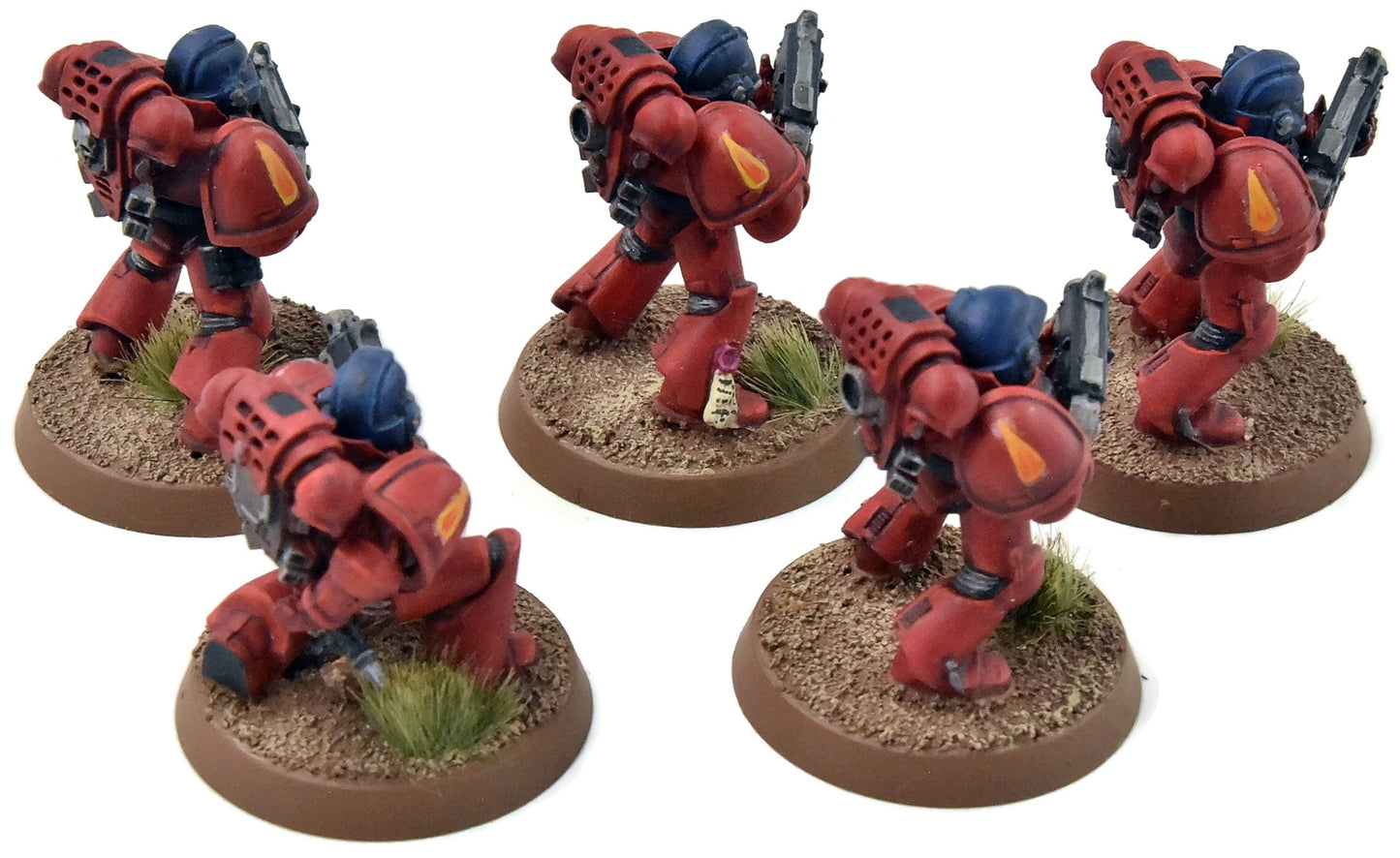 BLOOD ANGELS 5 Tactical Marines #1 WELL PAINTED Warhammer 40K