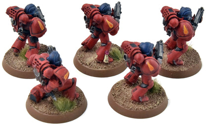 BLOOD ANGELS 5 Tactical Marines #1 WELL PAINTED Warhammer 40K