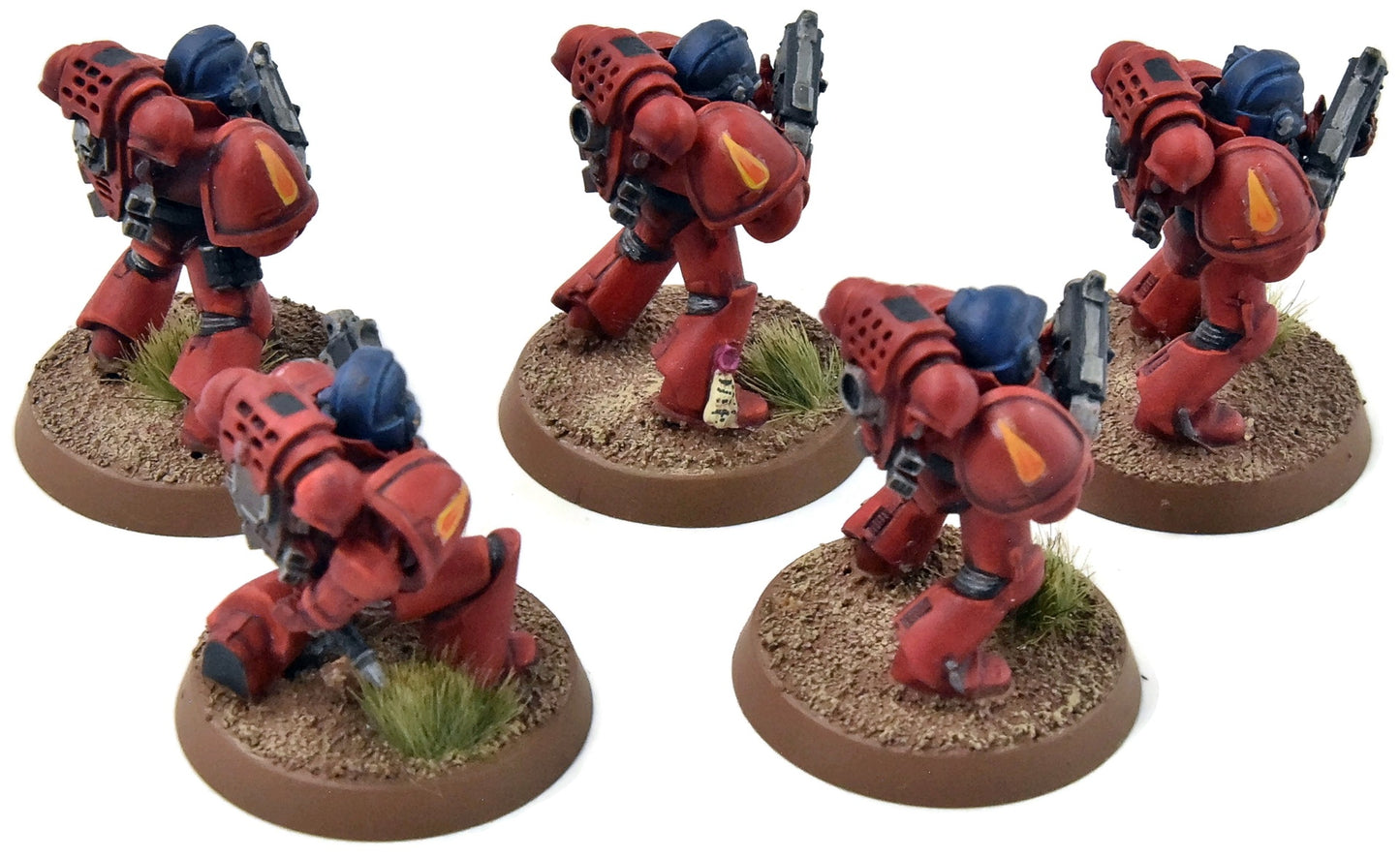 BLOOD ANGELS 5 Tactical Marines #1 WELL PAINTED Warhammer 40K