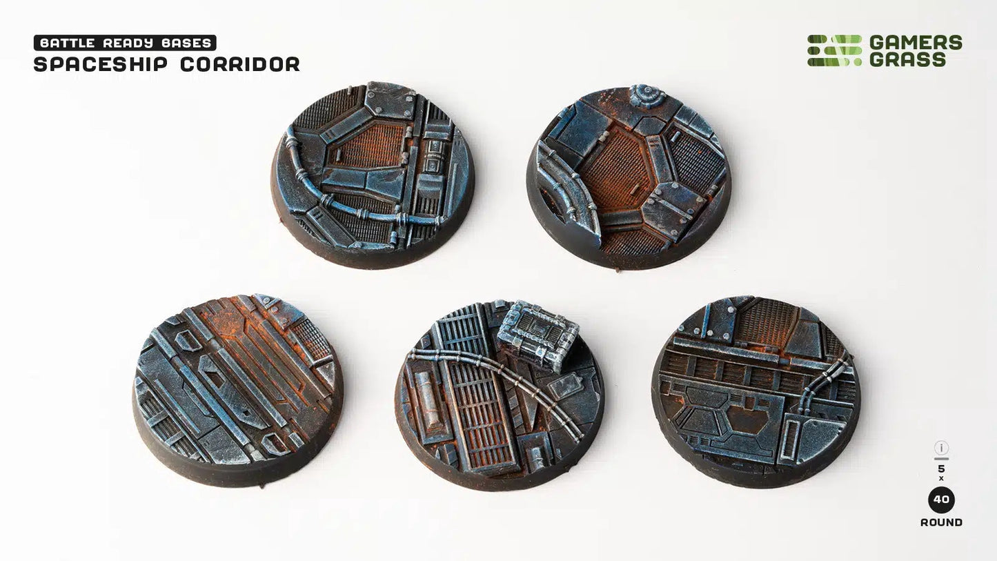 Spaceship Corridor Bases Round 40mm (x5)