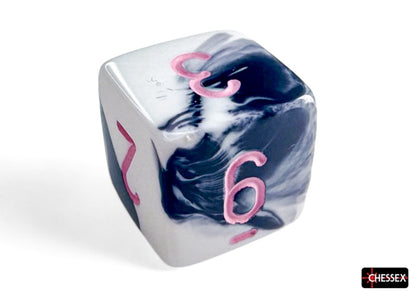 Gemini 7-Die Black-White / Pink Chessex Dice (CHX26469)