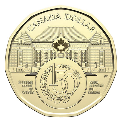 2025 $1 150th Anniversary of the Supreme Court of Canada Non-colourized Special Wrap Roll