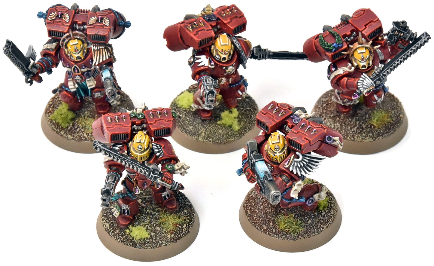 BLOOD ANGELS 5 Vanguard Veteran Squad #15 PRO PAINTED Warhammer 40K