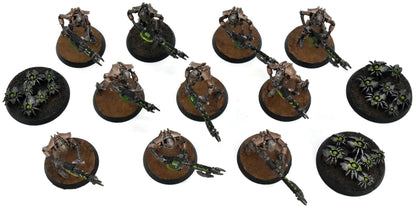 NECRONS 10 Necron Warriors #1 WELL PAINTED Warhammer 40K With 3 Scarabs