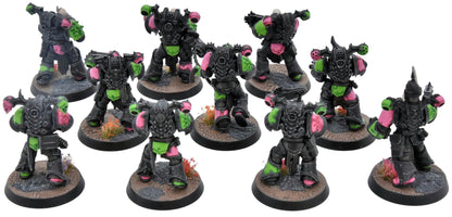 CHAOS SPACE MARINES 10 Legionaries #1 WELL PAINTED Emperor's Children 40K