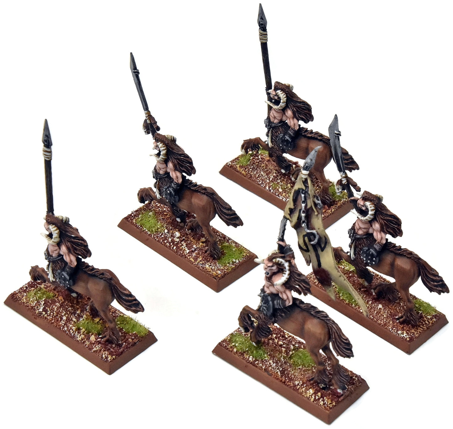 BEASTMEN 5 Centigor Herds #1 PRO PAINTED Metal