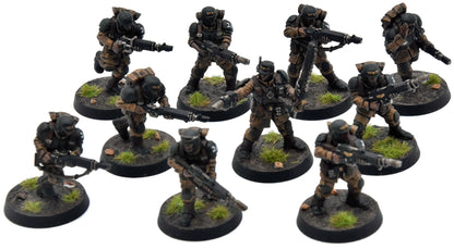 ASTRA MILITARUM 10 cadian shock troops #1 WELL PAINTED Warhammer 40K