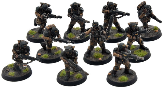 ASTRA MILITARUM 10 cadian shock troops #1 WELL PAINTED Warhammer 40K