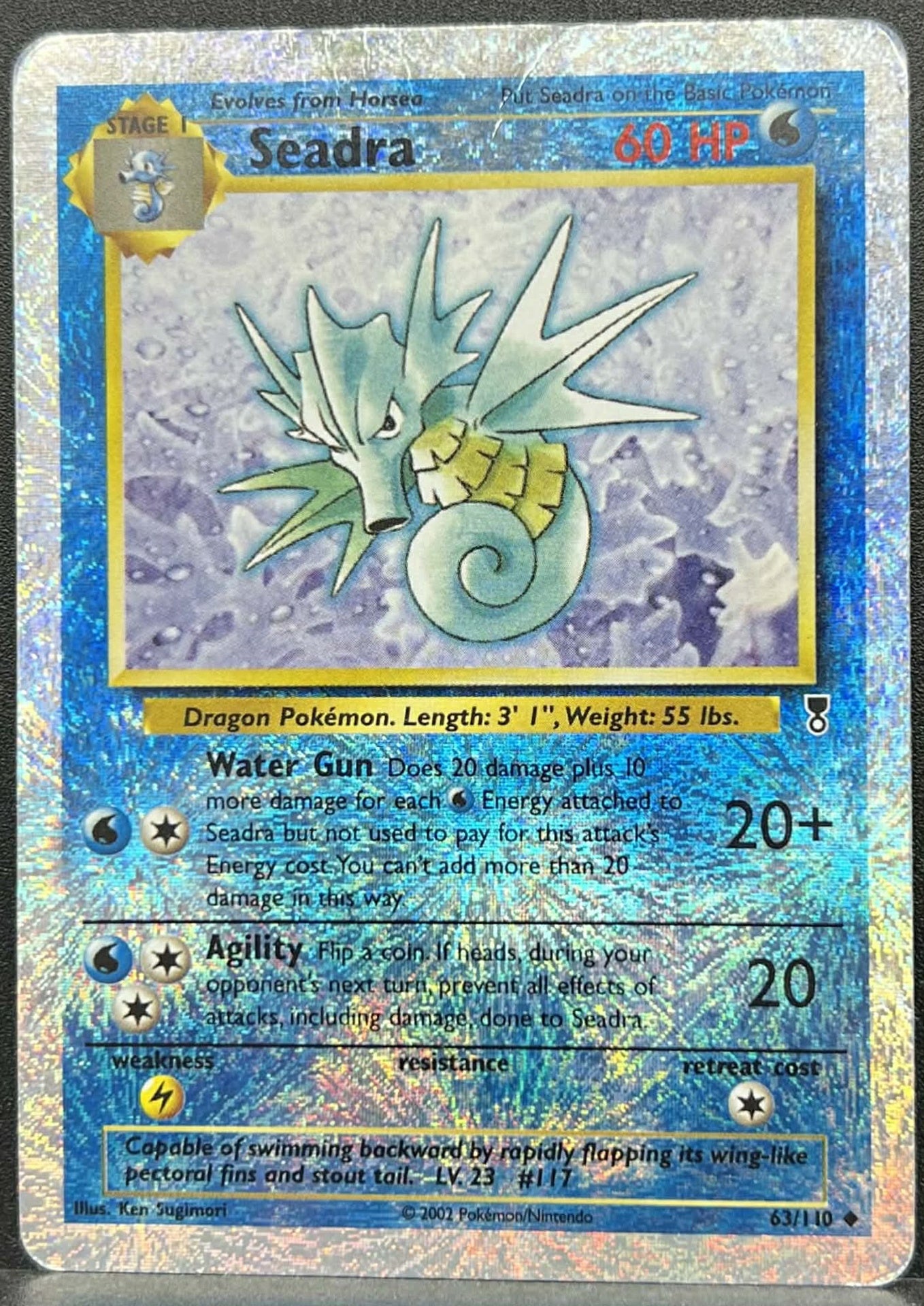 Pokémon TCG Seadra 63/110 Legendary Collection Reverse Damaged