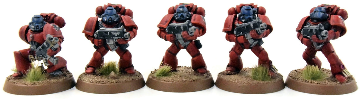 BLOOD ANGELS 5 Tactical Marines #1 WELL PAINTED Warhammer 40K