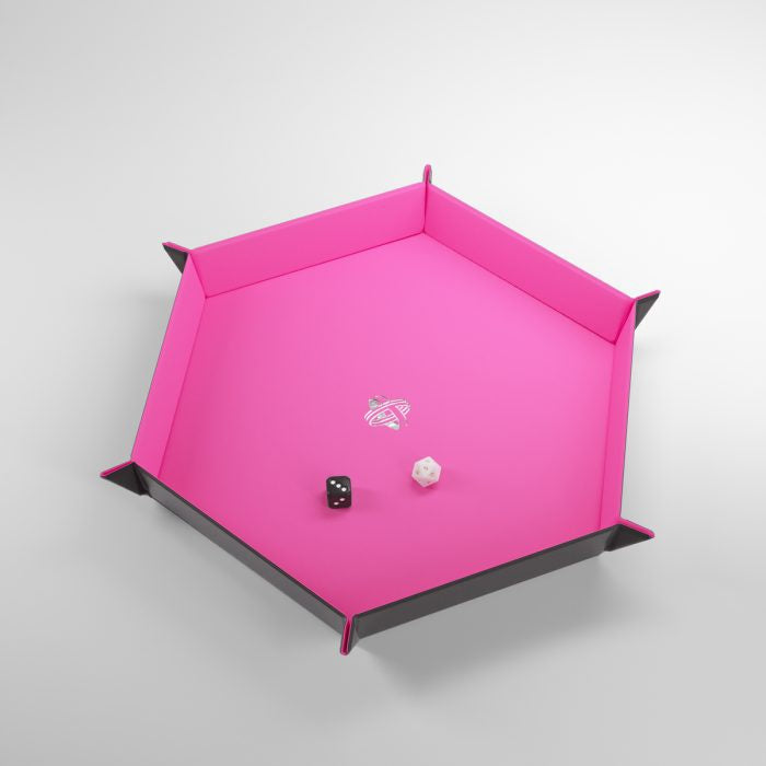 Magnetic Dice Tray - Hexagonal - Black / Pink