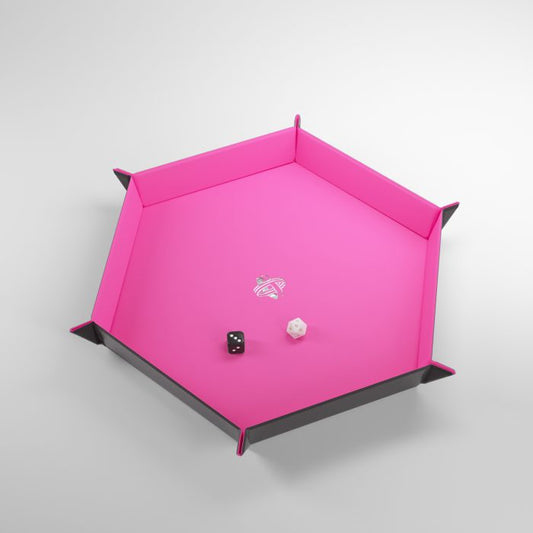 Magnetic Dice Tray - Hexagonal - Black / Pink