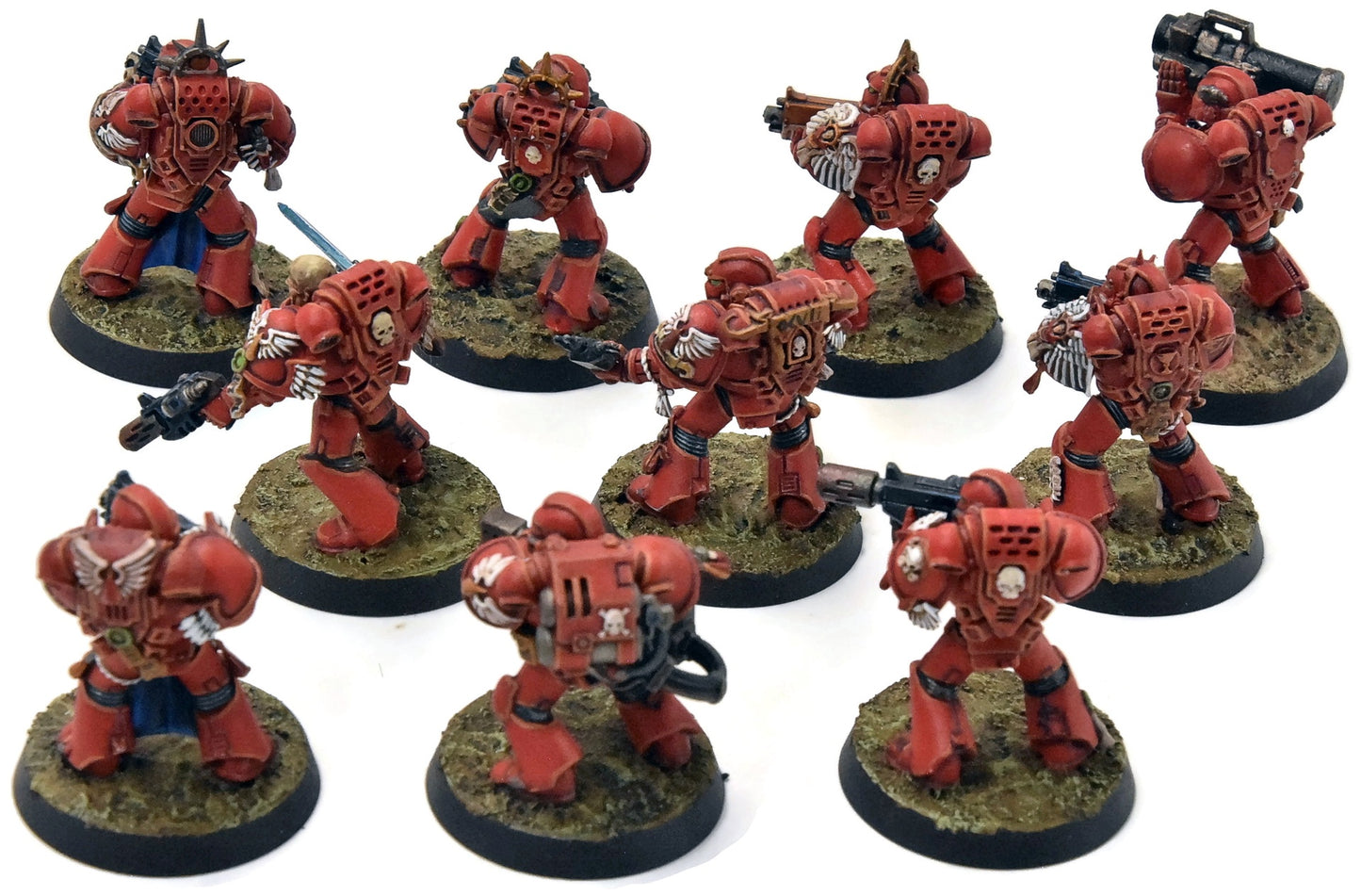 BLOOD ANGELS 10 Tactical Space Marines #3 WELL PAINTED Warhammer 40K